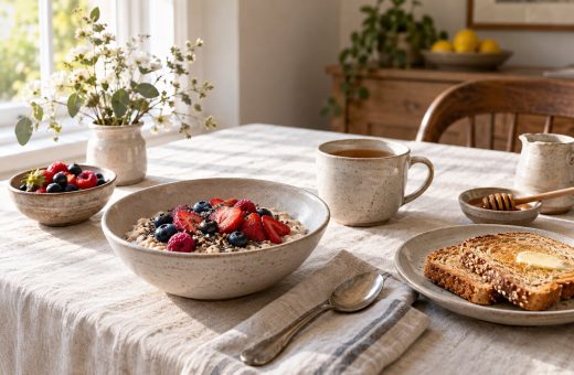 A breakfast worth sitting down for — AI-generated editorial illustration