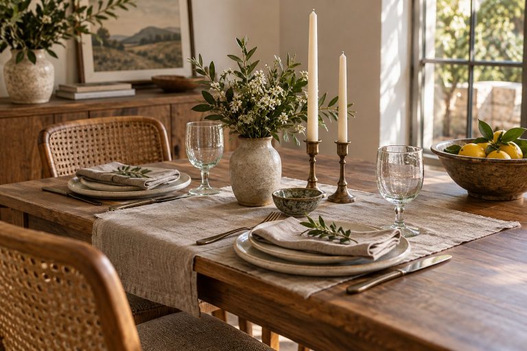 Set the table for an ordinary evening — AI-generated editorial illustration